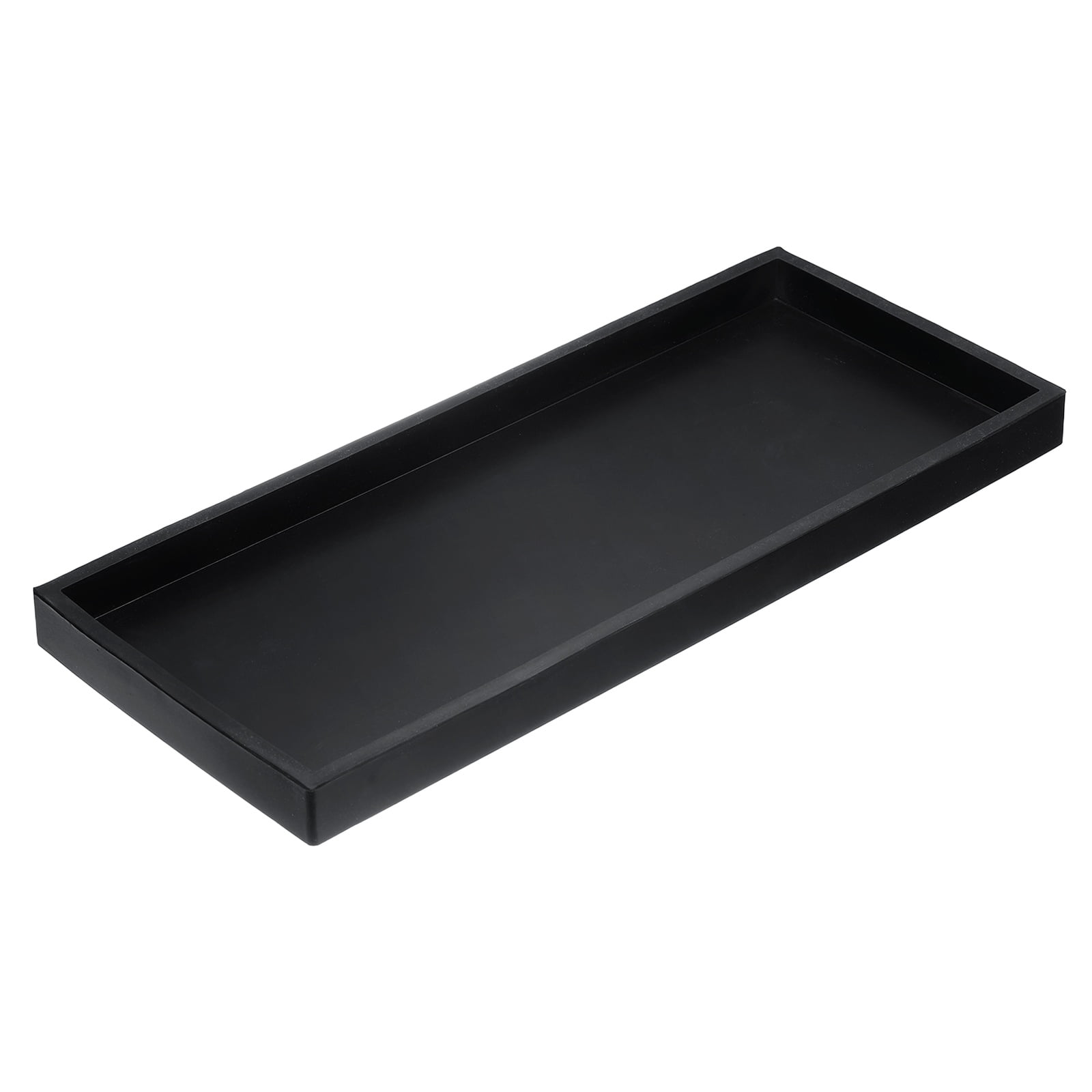 Bathroom Vanity Tray, 11.8"x5" Silicone Soap Dispenser Trays, Black