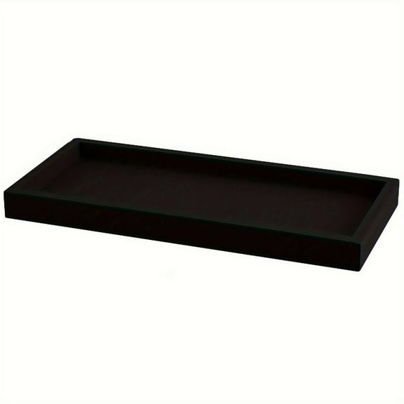 Bathroom Vanity Tray Black Decorative Tray for Counter,Small Wood Sink Soap Tray Holder for Kitchen, Dresser Countertop Decor Rectangle Wooden Organizer, Black