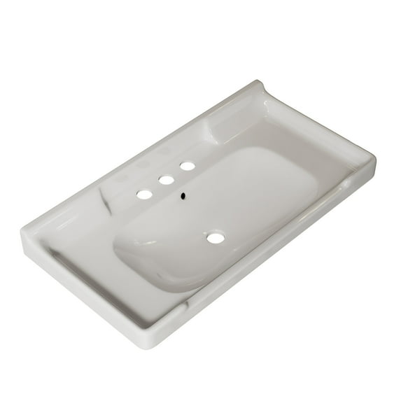 Bathroom Vanity VICI 36" Bathroom Ceramic Basin with 3 pre-drilled hole, NO Cabinet and Faucet, White,Vanity With Sink