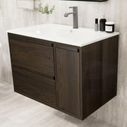 Bathroom Vanity, Wall Mounted Bathroom Vanities with Two Slide Drawers, Engineered Wood Single Vanity Cabinet for Bathroom