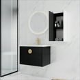 thumbnail image 1 of Bathroom Vanity With Ceramic Sink And Side Shelf - Black Chestnut, Modern Configuration Unit 28" Cabinet Creation, 1 of 7