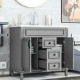 thumbnail image 1 of Bathroom Vanity With Top Sink - 36" Grey Cabinet Ergonomic Design Enhance Your Comfort Modern Ample Space Store All Necessities, 1 of 7