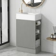 thumbnail image 1 of Bathroom Vanity with Sink, 18.6" Modern Bathroom Vanity Cabinet with 2-Tier Shelf, Small Freestanding Bathroom Sink Vanity for Small Place (Grey), 1 of 8