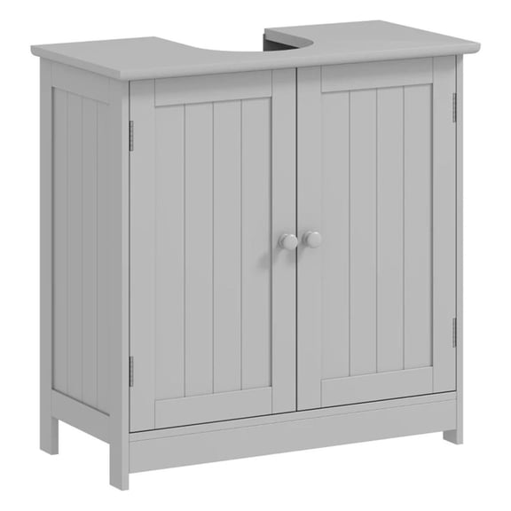 Bathroom Vanity with Sink, Light Gray Bathroom Cabinet - Under Sink Organizer Storage, Adjustable Shelf, MDF Frame, 23.5 Inch