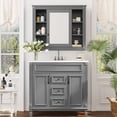 thumbnail image 1 of Bathroom Vanity with Three-Hole Basin Sink | Provides Concealed Storage in Bathroom | MDF and Solid Pine Wood Design | Facilitates Quick Assembly, 1 of 7