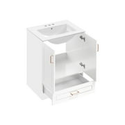 EDX 24-inch Bathroom Vanity Cabinet, Freestanding Modern Cabinet Vanity with Sink, 2 Soft-Closing Doors & 1 Drawer,White