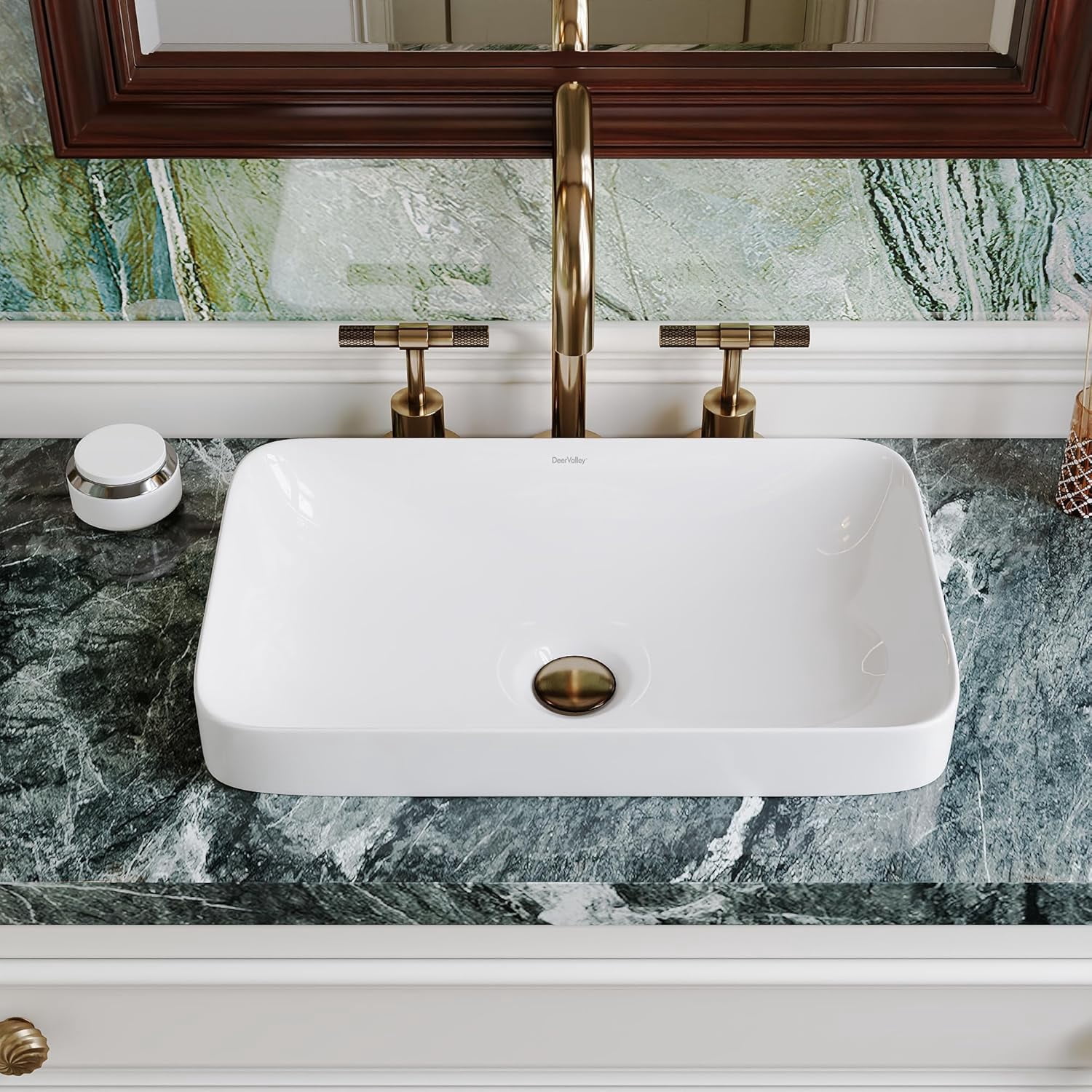 Bathroom Vessel Sink, 19.29'' x 11.81'' x 4.72'' Semi Recessed Bathroom ...