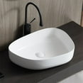 Bathroom Vessel Sink, Eridanus 16" x 13" White Vessel Sink Oval