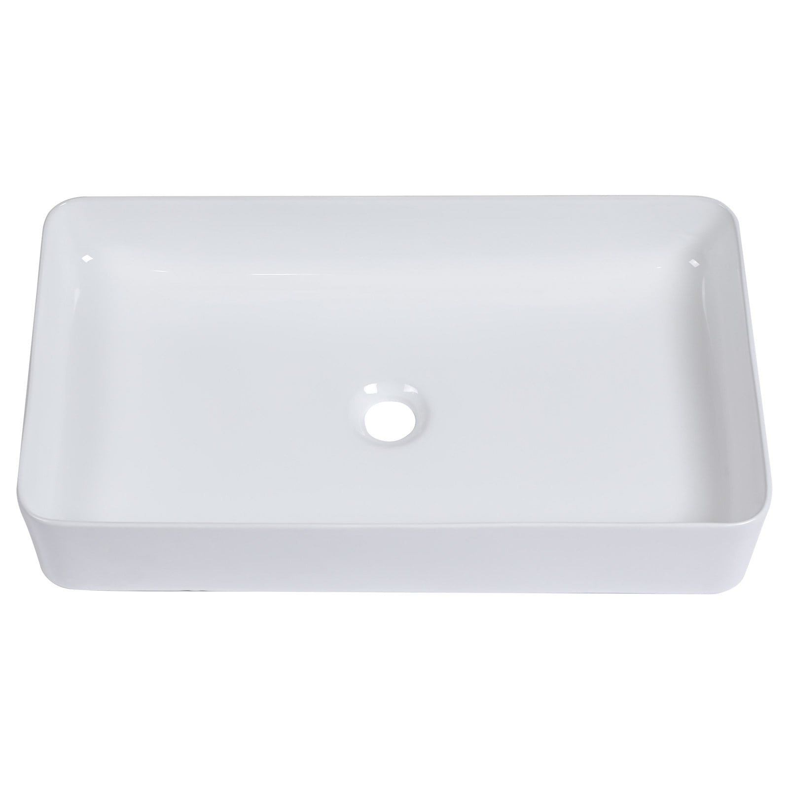 Bathroom Vessel Sinks 24 Inch White Vessel Sink Modern Small Bathroom Sink Above Counter Rectangular Vessel Sink Vanity Bowl Sinks for Bathroom,13.5"x24"x4.5"