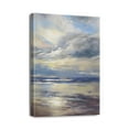 thumbnail image 1 of Bathroom Wall Art Abstract Canvas Art Print Modern Blue Ocean Picture Small Coastal Sunset & Sunrise Artwork for Sea Lake Themed Home Bedroom Décor 12x16inch, 1 of 7