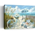 thumbnail image 1 of Bathroom Wall Art Beach Sea Turtle Decor Wall Art Ocean Coastal Bicycle Pictures Wall Decor Seascape Scene Canvas Print Painting Framed Artwork for Bathroom Bedroom Kitchen Office 12"x16", 1 of 6