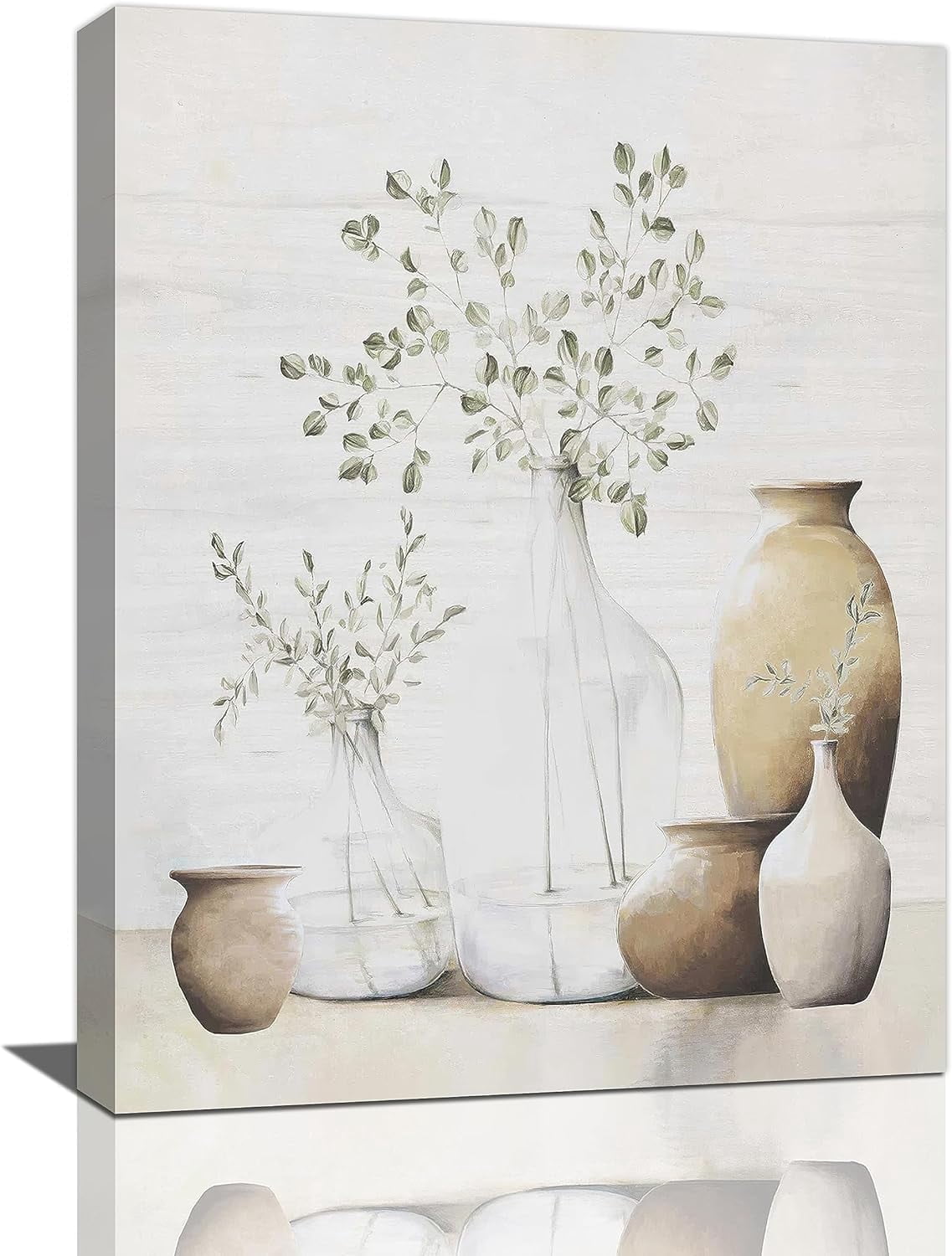 Bathroom Wall Art Botanical Wall Decor Bathroom Pictures for Wall Rustic Botanical Plant in Vase Canvas Prints Bedroom Painting Modern Artwork Home Decor for Kitchen Dining Room Living Room 12"x16"