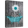 thumbnail image 1 of Bathroom Wall Art Daisy Canvas Pictures Modern Flower Bathtub Artwork Rustic Wood Board Background Contemporary Wall Art Decor Bedroom Living Room Office Home Framed Ready to Hang Blue 16" x 24", 1 of 5