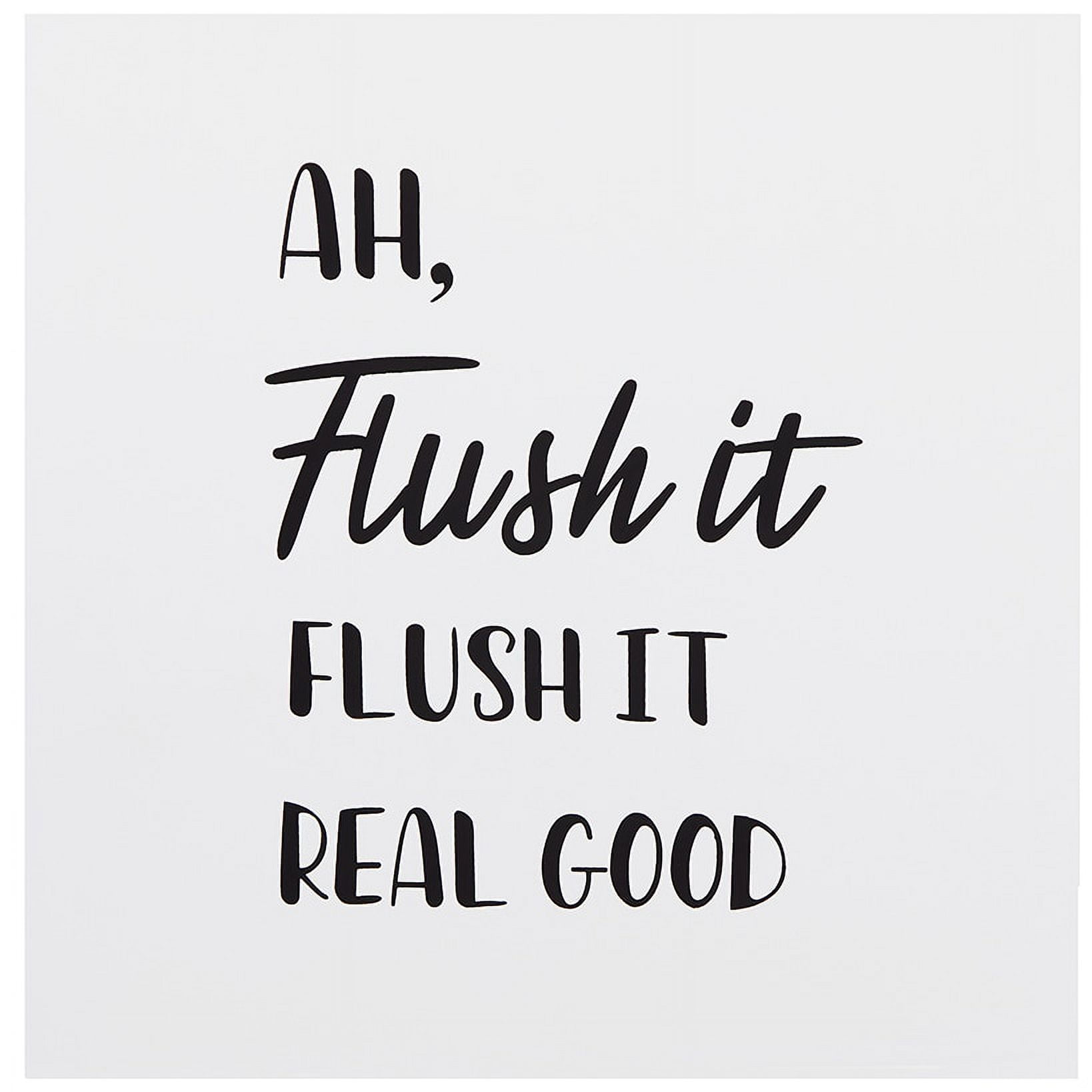 White MDF Bathroom Wall Art with Black Quote