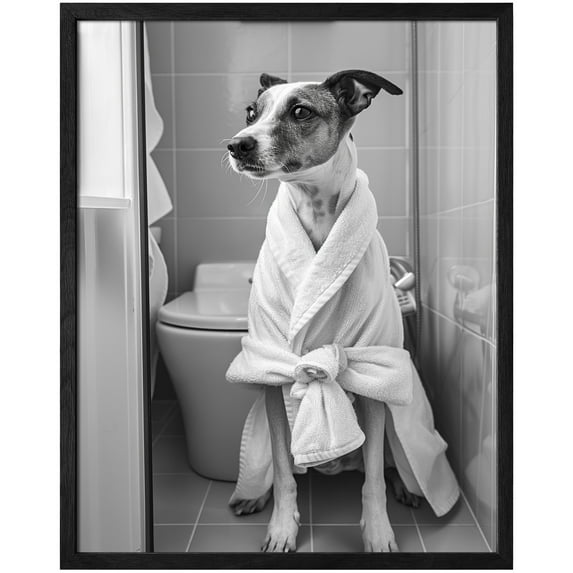 Bathroom Wall Art Funny Bathroom Wall Art Bathroom Decor Humorous Bathroom Decor Framed Wall Art Dog Wall Decor Animal Art For Bathroom