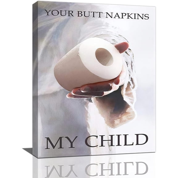 Bathroom Wall Art Funny Toilet Paper Bathroom Pictures for Wall Bathroom Painting Prints Toilet Paper Bathroom Framed Artwork Home Decor Ready to Hang 12"x16"