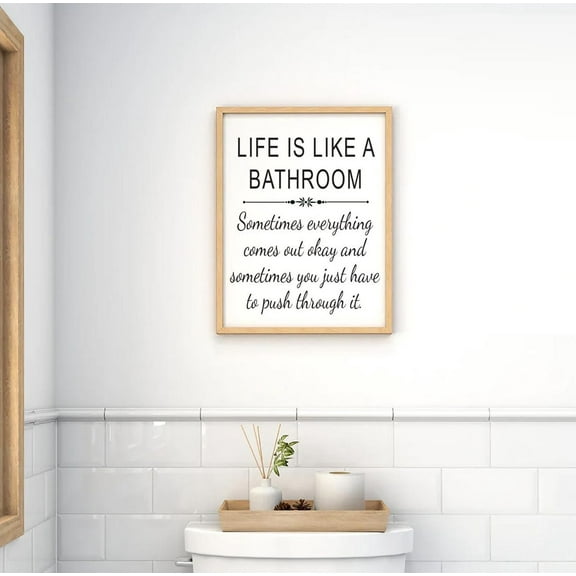 Bathroom Wall Art Life Is Like A Bathroom Home Decor UNFRAMED Poster, Wall Art for Decor, Present, 8x12