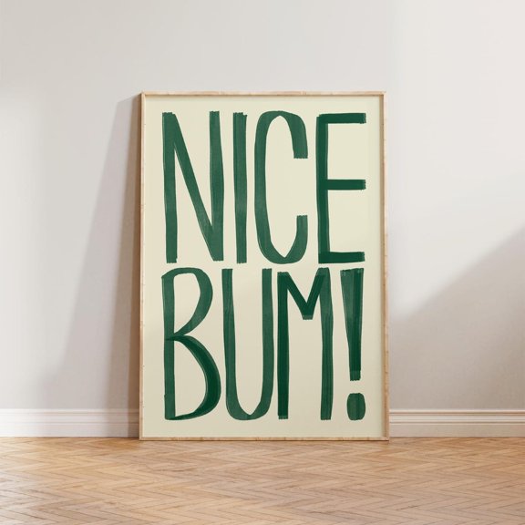 Bathroom Wall Art Nice Bum Print Bathroom Print Toilet Prints Restroom Wall Decor Washroom Print Bold Words Shower Room Wall Art