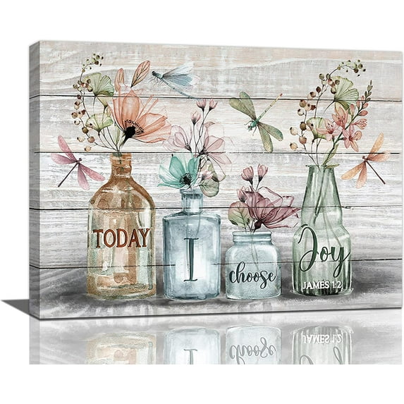 Bathroom Wall Art Rustic Bathroom Pictures for Wall Farmhouse Bathroom Decor Bathroom Flower Canvas Print Country Painting Modern Framed Home Decor Artwork for Bedroom Living Room 16''''x12''''