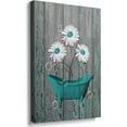 thumbnail image 1 of Bathroom Wall Art Teal Bathtub Daisy Canvas Bathroom Pictures For Wall Bathtub Painting Rustic Flower Picture Vintage Wood Background Wall Decor For Bedroom Living Room Bathroom, 1 of 6