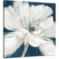 thumbnail image 1 of Bathroom Wall Art White Floral Pictures Abstract Flower painting on Canvas Prints Navy Blue Gray Vintage Bedroom Walls Decor 12x16inch, 1 of 7