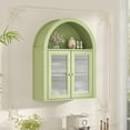 thumbnail image 1 of Bathroom Wall Cabinet, Arched Cabinet Wall Mount, 2 Acrylic Doors, 1 Adjustable and Removable Shelf, for Laundry Room, Living Room, Restroom, Kitchen, Green, 1 of 11