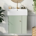 thumbnail image 1 of KYLE & KAY Wall Cabinet with Single Ceramic Sink, Modern Combo Storage Cabinet for Bathroom, Kitchen, Living Room, Small Space, Right Side Storage, Green, 1 of 6