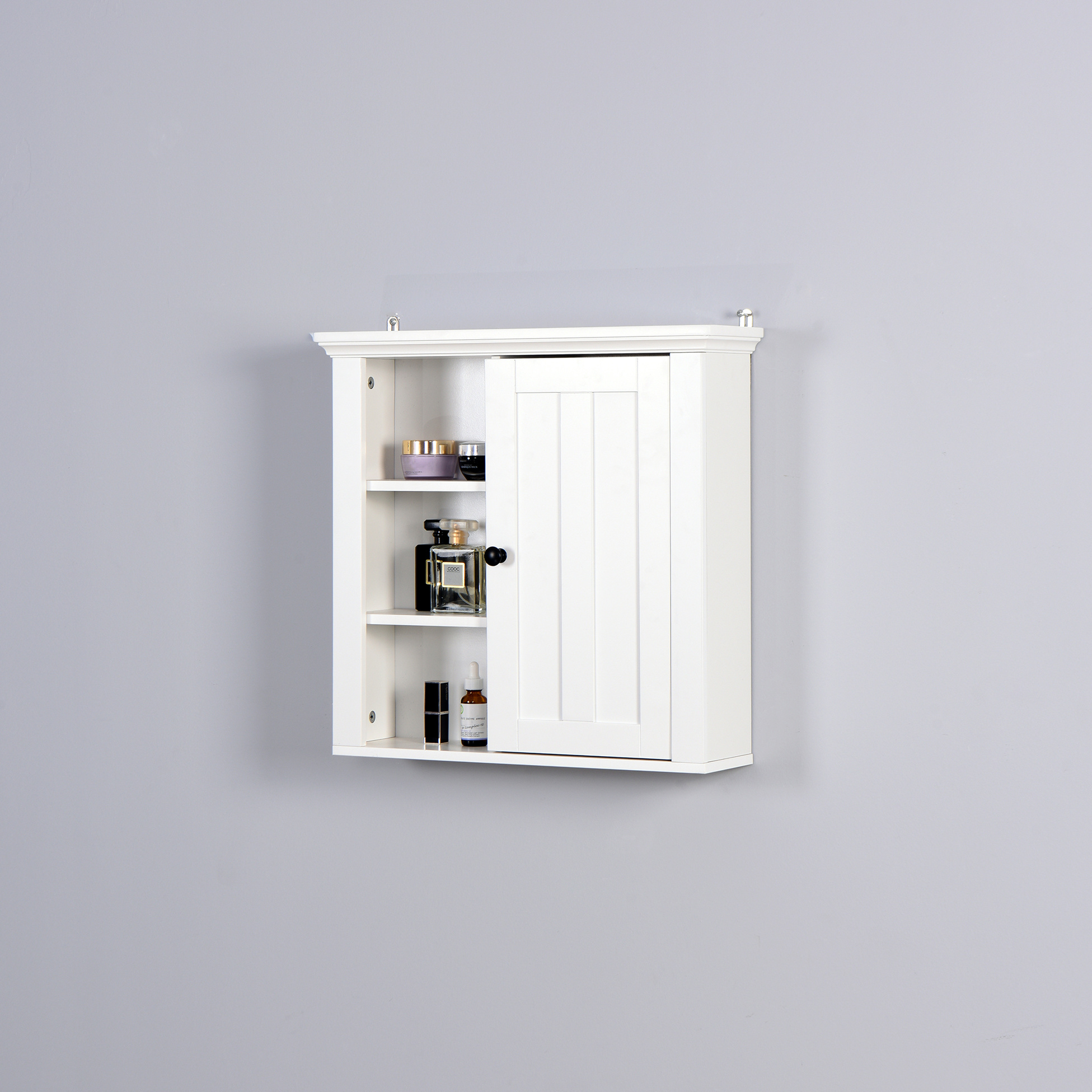 Bathroom Wall Cabinet With Door - 21.05x5.74x20 Inch, White , Stunning Design, Waterproof , Easy To Build, Adjustable Shelf, Over Toilet Storage For Bathroom, Office, Kitchen, Bedroom Inch Door,