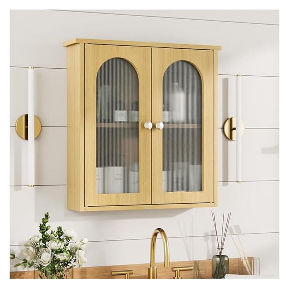 Bathroom Wall Cabinet,Medicine Cabinets Wall Mounted with Arched,Bathroom Medicine Cabinet Over Toilet,Surface Mount Medicine Cabinet for Laundry Room,Kitchen,Storage Cabinet 22x23