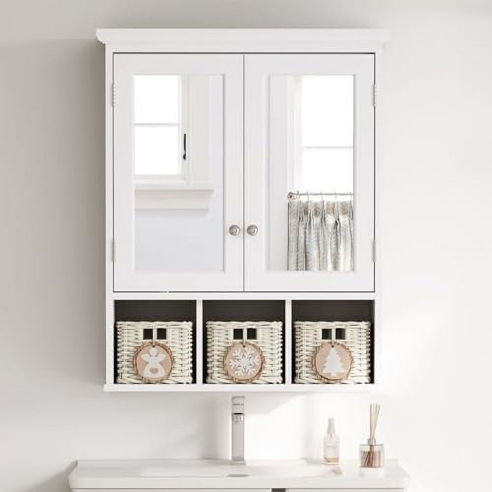 Bathroom Wall Cabinet with Mirrors,Wall-Mounted Storage Organizer Over ...
