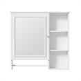 thumbnail image 1 of Bathroom Wall Cabinet, Over The Toilet Wall Mounted Storage Cabinet With Single Mirror Door And Adjustable Shelf, 3 Open Fixed Shelves, For Laundry Room, 1 of 8