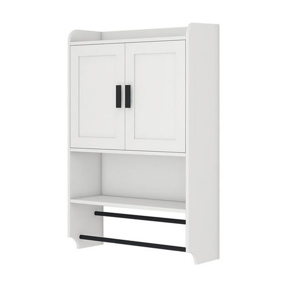 Bathroom Wall Cabinet, Over Toilet Storage Cabinet With Adjustable Shelf, Towel Bar, And Paper Holder 20 Pounds Load-bearing Storage Cabinet