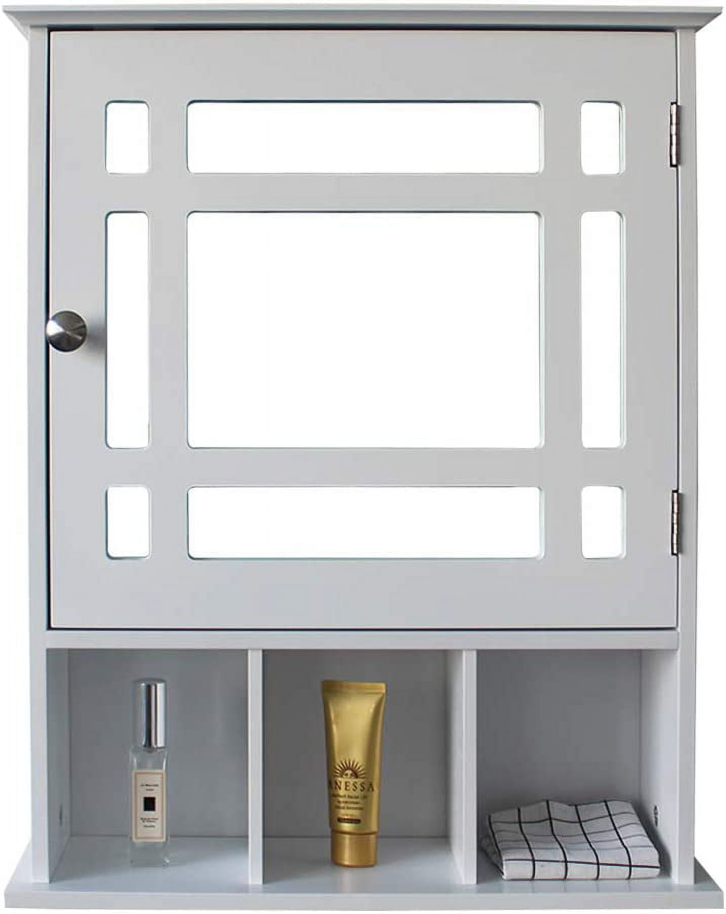 Bathroom Wall Cabinet,Single Door Three Compartment Over The Toilet ...