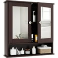 thumbnail image 1 of Bathroom Wall Cabinet Storage, Medicine Cabinets with Mirror 2 Doors and Adjustable Shelf, Wall Mounted Cupboard Mirrored Vanity Cabinet for Rv Bathroom Restroom Kitchen (Brown), 1 of 8