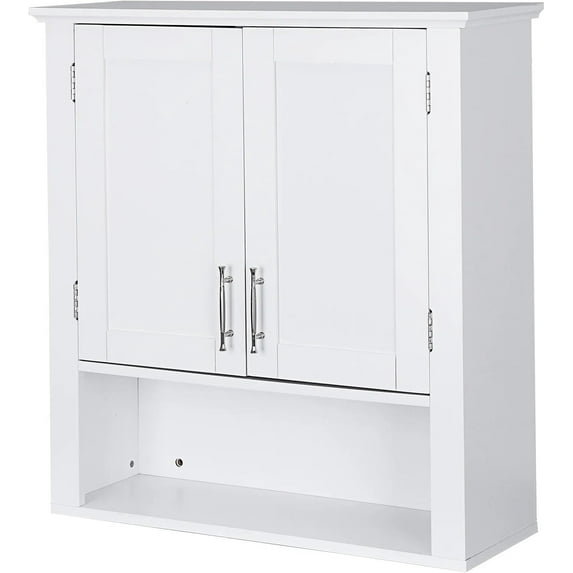 Bathroom Wall Cabinet, Over The Toilet Storage Cabinet with 2 Doors and Adjustable Shelf, Room Space Saver for Bathroom Kitchen,Wooden Medicine Cabinet Wall Mounted