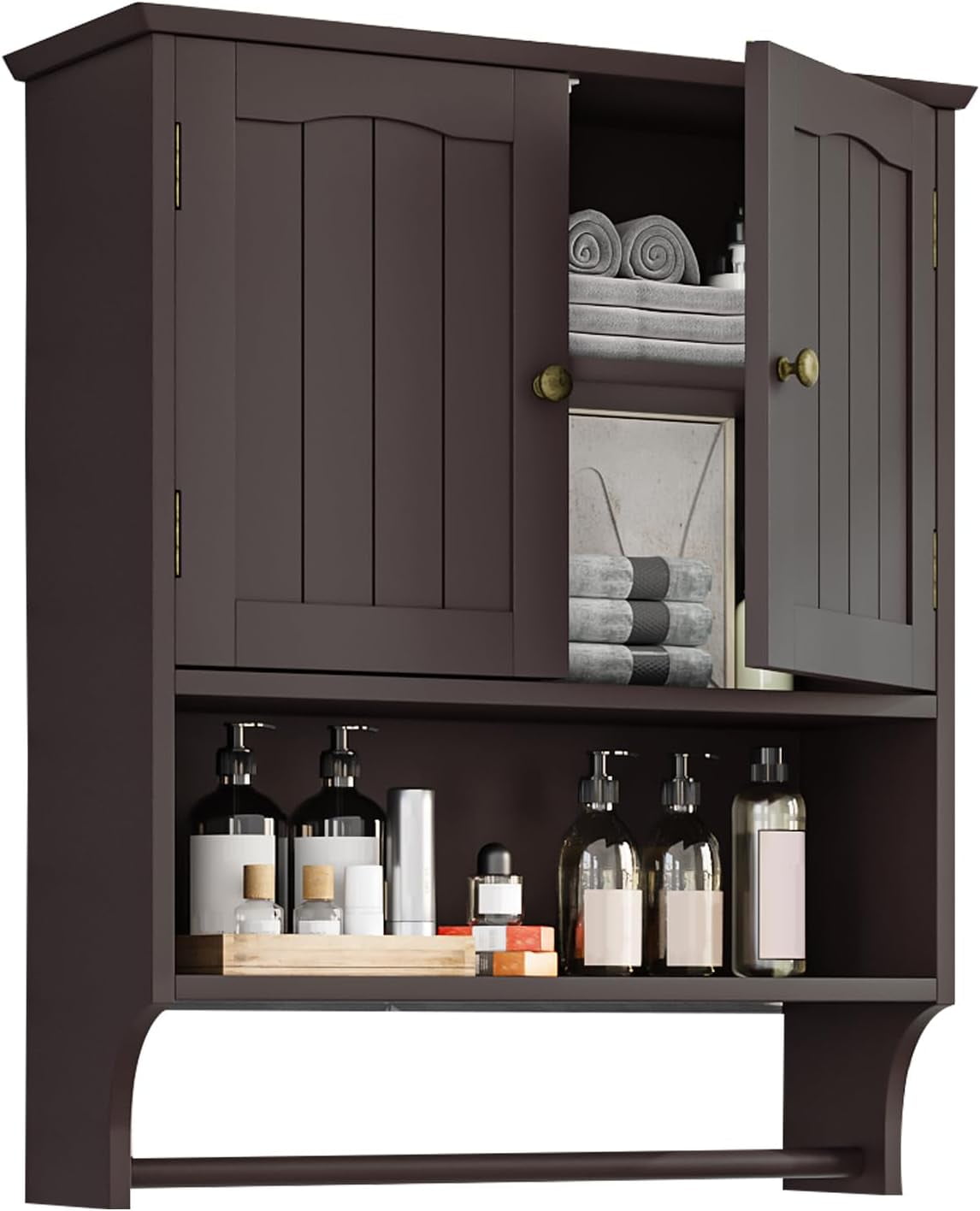Bathroom Wall Cabinet, Over The Toilet Storage Cabinet with 2 Doors and ...