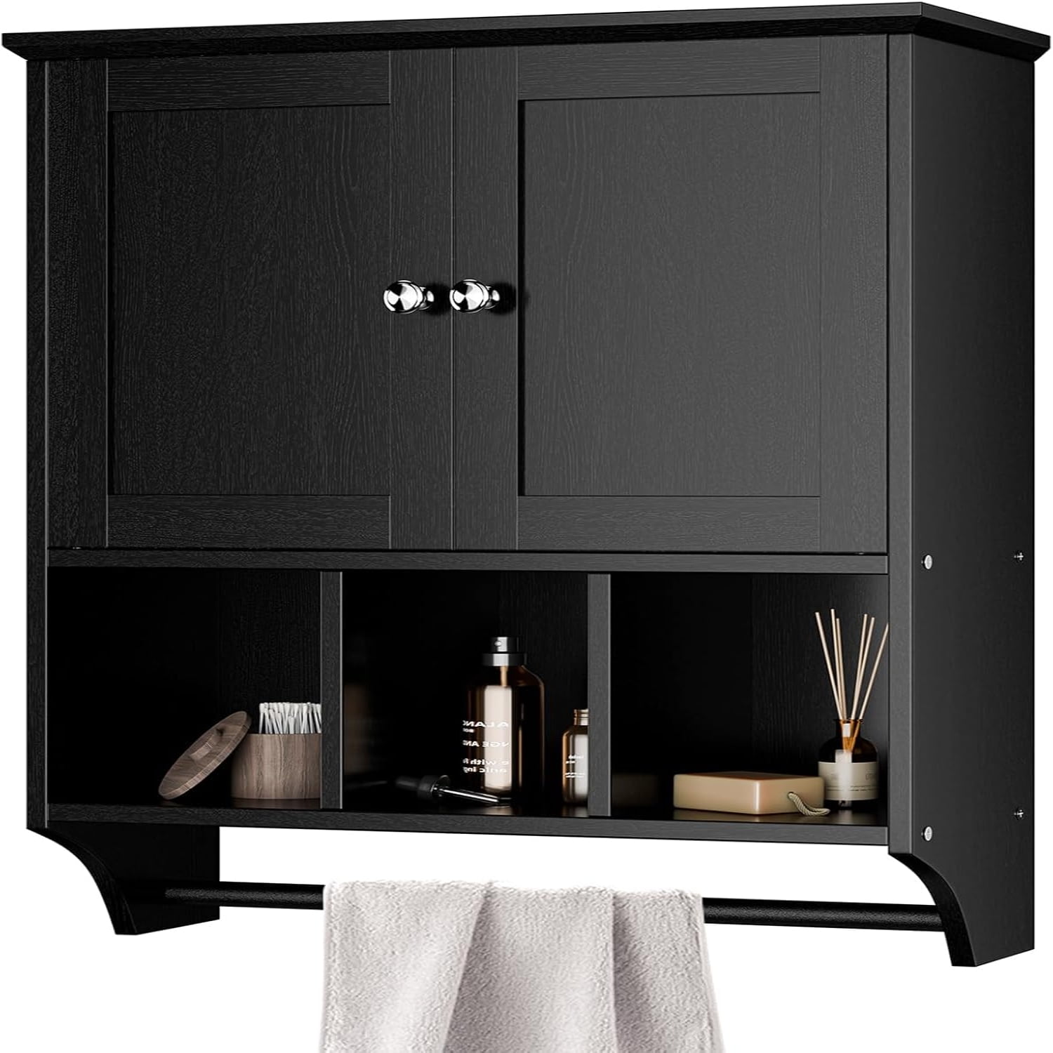 Bathroom Wall Cabinet with Towels Bar Bathroom Cabinet Wall Mount with ...