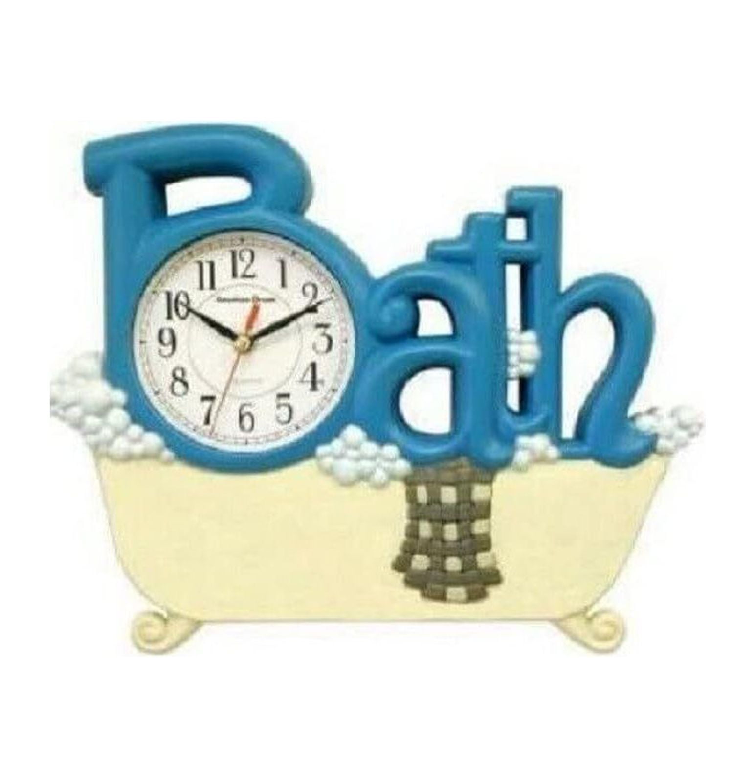 Bathroom Wall Clock, Bath Tub (Blue)