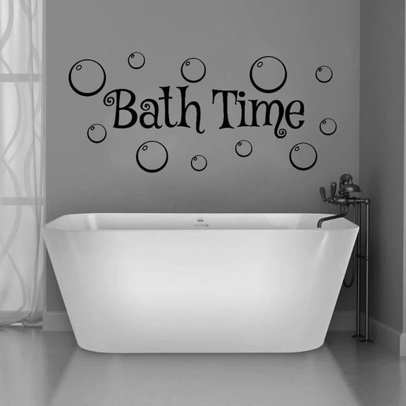 Bathroom Wall Decal Bath Time Quotes Bubbles Bathhouse Vinyl Wall Stickers Waterproof Window Glass Decoration Home Decals 57x25cm