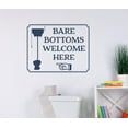 thumbnail image 1 of Bathroom Wall Decor Bare Bottoms Welcome Fun Decal Sticker Camper Quote 23x18-Inch Deep Blue, 1 of 1