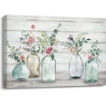 thumbnail image 1 of Bathroom Wall Decor Floral Canvas Wall Art, Bathroom Flowers Painting Picture Rustic Home Vase Wall Decor, 12x16 Inch, 1 of 8