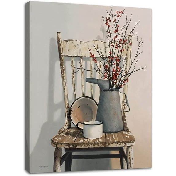 Bathroom Wall Decor Flower Canvas Wall Art Modern Gallery Wall Decor Print White daisy Flower in Bottle Theme Picture Artwork for Walls Ready to Hang for Kitchen Bedroom Decor Size 14x14