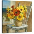 thumbnail image 1 of Bathroom Wall Decor Flower Canvas Wall Art Modern Gallery Wall Decor Print White daisy Flower in Bottle Theme Picture Artwork for Walls Ready to Hang for Kitchen Bedroom Decor Size 14x14, 1 of 6