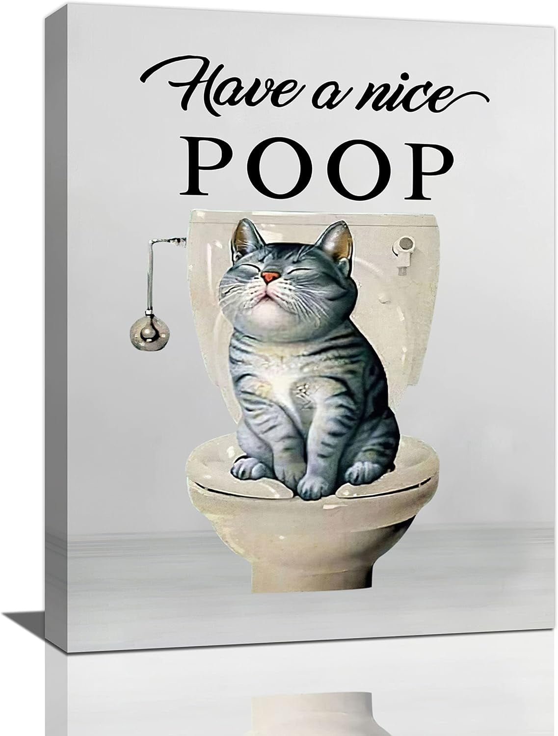 Bathroom Wall Decor Funny Cat Bathroom Wall Art Cat On Toilet Pictures Canvas Print Have A Nice Poop Bathroom Sign Painting Framed Modern Home Artwork