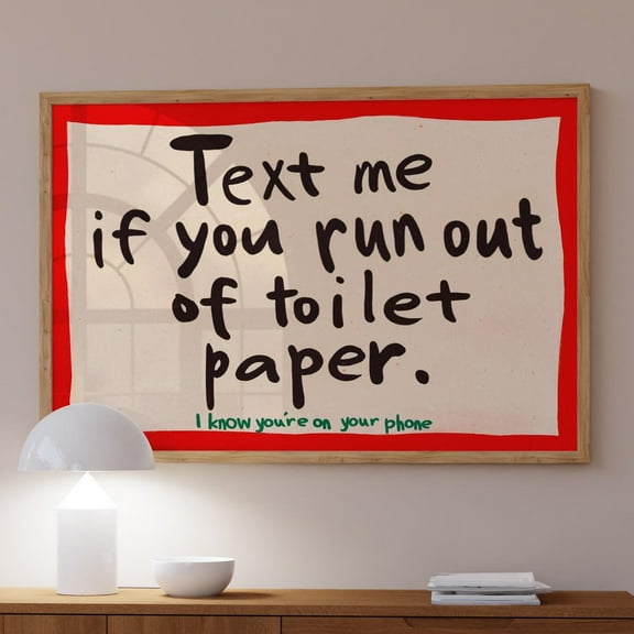 Bathroom Wall Decor, Humorous Posters, Funny Bathroom Poster, Trendy Typography Poster, Kitsch Aesthetic Art, Home Decor, Red Wall Art NO FRAMED POSTER