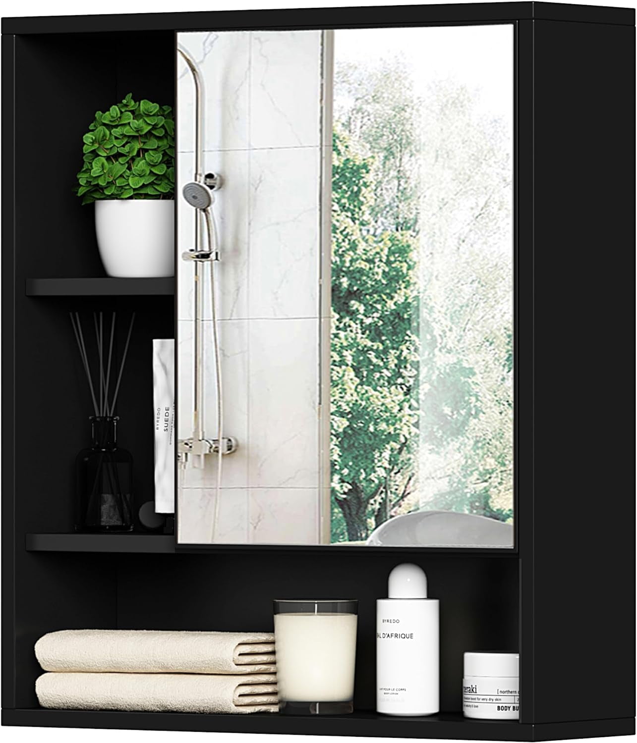 Bathroom Wall Mirror Cabinet, Medicine Cabinet with Single Door and ...