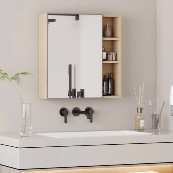 Bathroom Wall Mirror Cabinet, Medicine Cabinet with Single Door and Shelf, Medicine Cabinet Mirror, Wall Mirror Cabinet