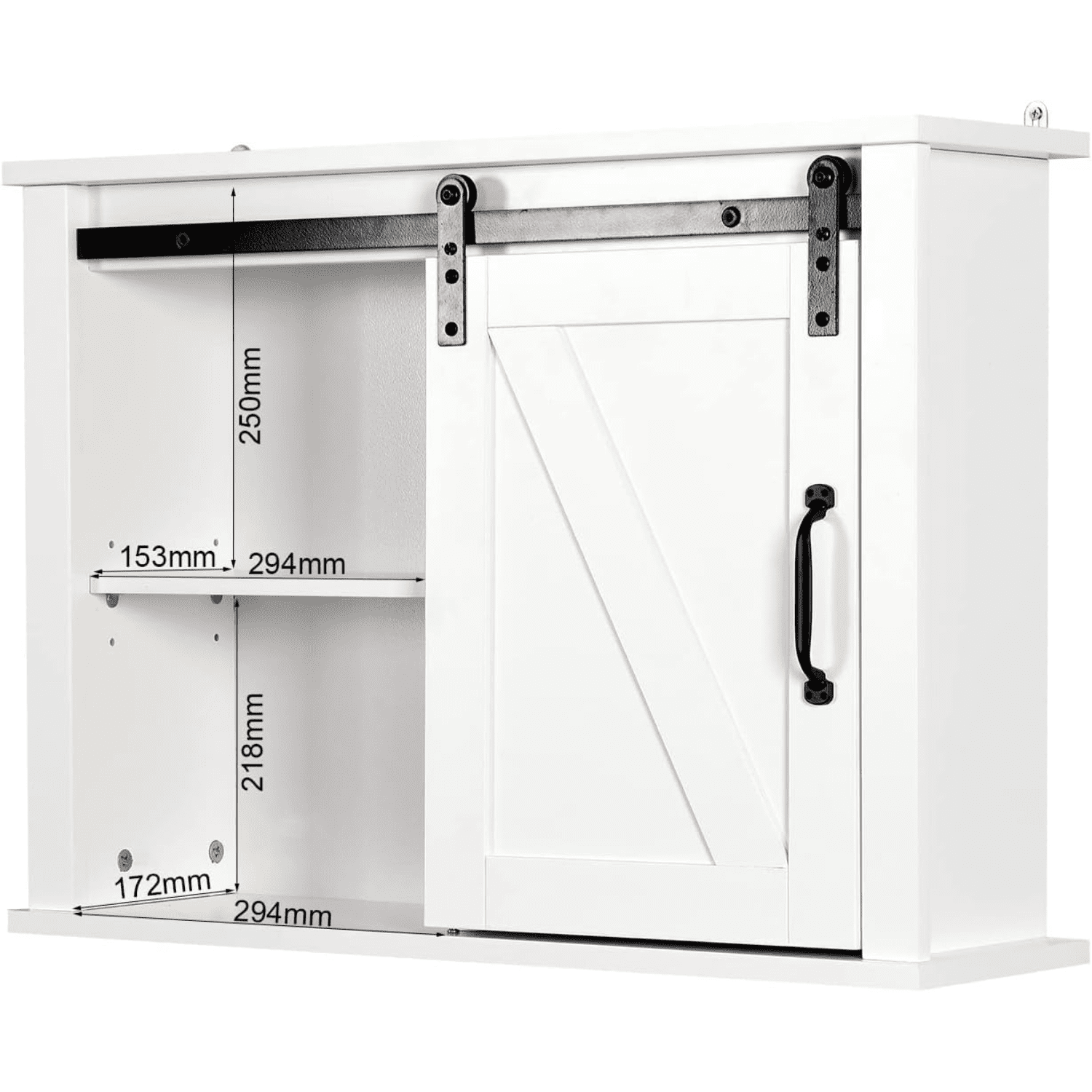 Bathroom Wall Mounted Cabinet with Sliding Doors Farmhouse Wood Hanging ...