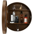 thumbnail image 1 of Bathroom Wall Storage Cabinet, Round Mirror Medicine Cabinet (Walnut), 1 of 9