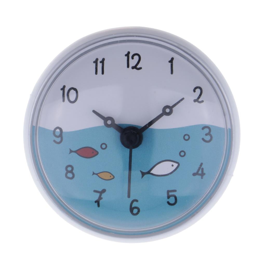 Bathroom Wall Suction Clock Waterproof Time Display Home Decoration